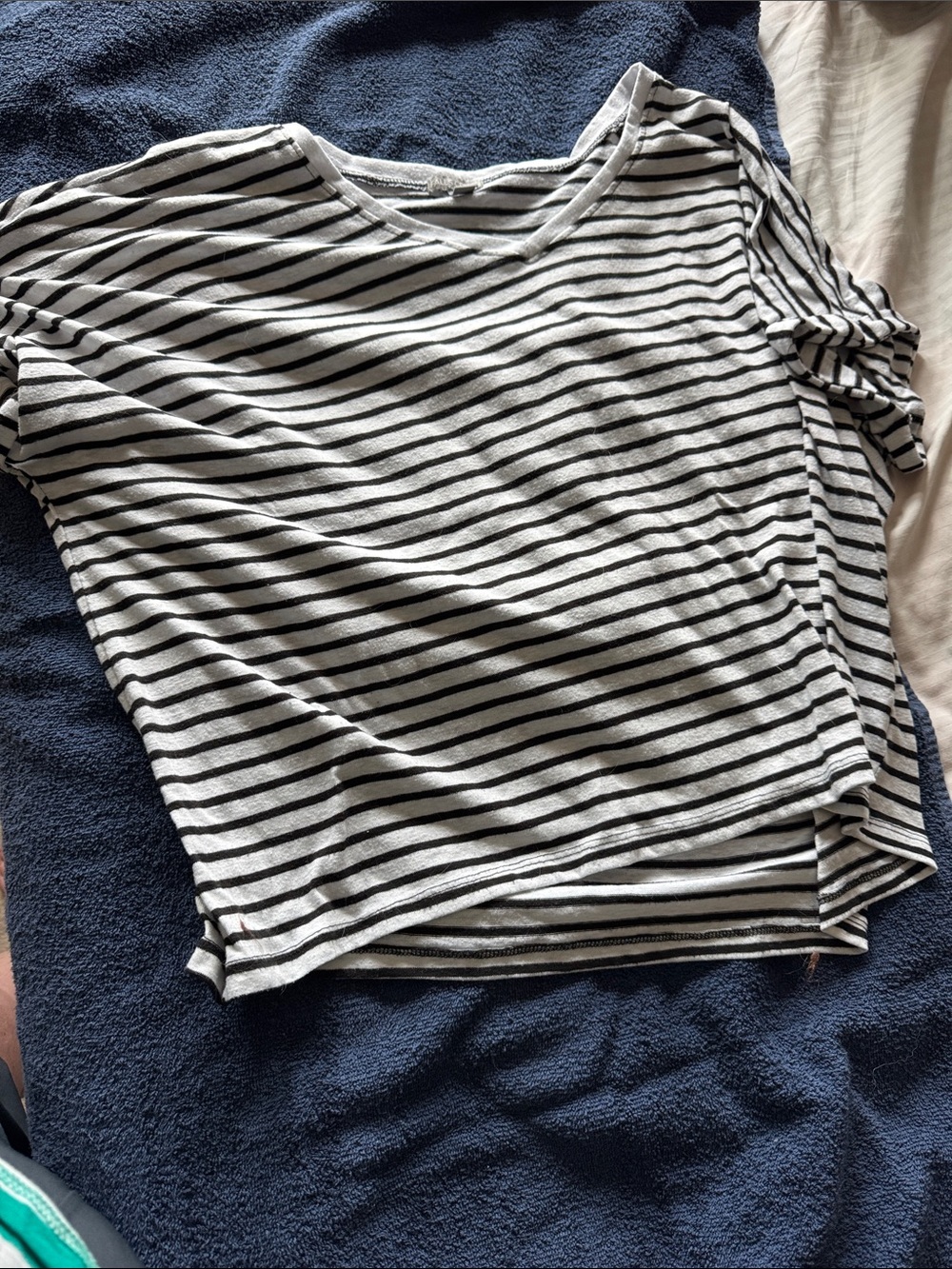 Falls Creek Black and White Striped Tee